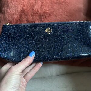 Kate Spade Navy Glitter Bug Mattie Cosmetic Clutch